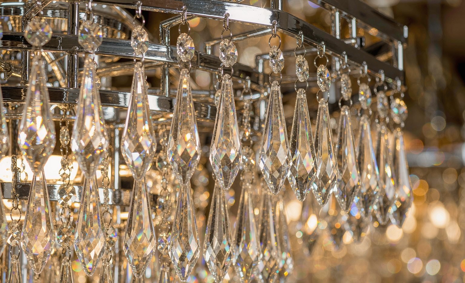 Hand-strung crystals in the CRISTALUME atelier